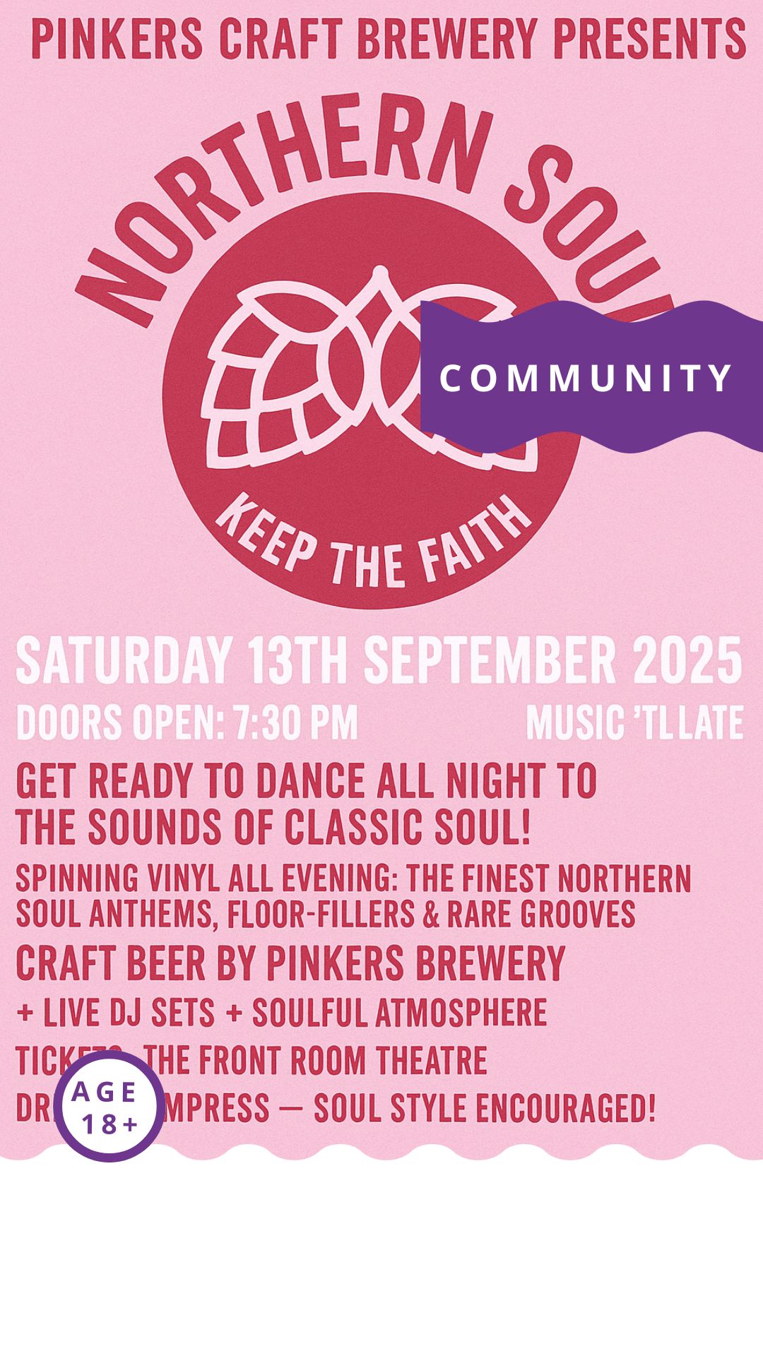 Pinkers Brewery presents: Northern Soul Dance Night
